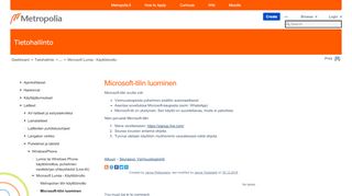 
                            12. Microsoft-tilin luominen - Tietohallinto - Metropolia Confluence