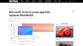
                            8. Microsoft To-Do is a new app that replaces Wunderlist - The Verge