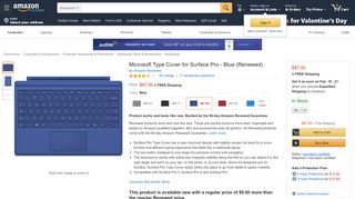 
                            12. Microsoft Type Cover for Surface Pro - Blue (Certified Refurbished ...