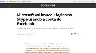 
                            11. Microsoft vai impedir logins no Skype usando a conta do Facebook ...