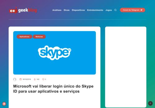 
                            12. Microsoft vai liberar login único do Skype ID para usar aplicativos e ...