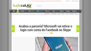 
                            10. Microsoft vai retirar o login com conta do Facebook no Skype