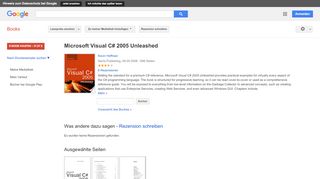 
                            11. Microsoft Visual C# 2005 Unleashed - Google Books-Ergebnisseite