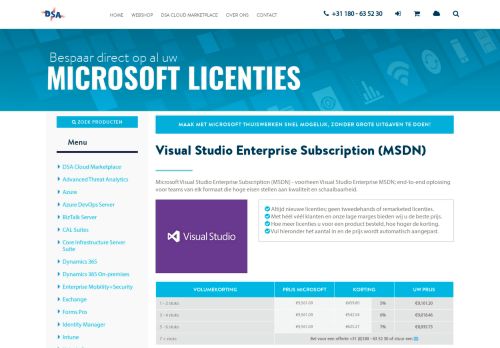 
                            8. Microsoft Visual Studio Enterprise Subscription (MSDN) - DSA ICT