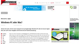 
                            5. Microsoft vs. Apple: Windows-PC oder Mac? - computerwoche.de