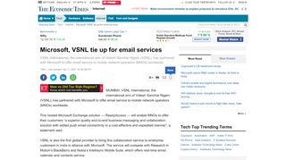 
                            8. Microsoft, VSNL tie up for email services - The Economic Times