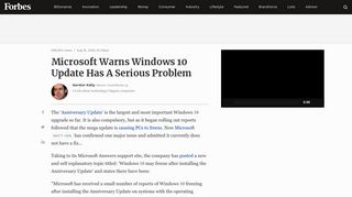 
                            12. Microsoft Warns Windows 10 Update Has A Serious Problem - Forbes