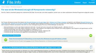 
                            7. (Microsoft Windows Live ID Login Helper)? - File.Info