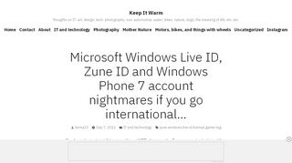 
                            4. Microsoft Windows Live ID, Zune ID and Windows Phone 7 account ...