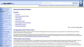 
                            7. Microsoft Word: Solving Crashing Problems - Word MVP