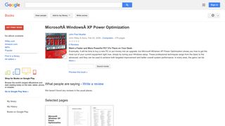 
                            13. MicrosoftÂ WindowsÂ XP Power Optimization