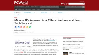 
                            12. Microsoft's Answer Desk Offers Live Free and Fee Tech Support ...