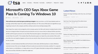 
                            12. Microsoft's CEO Says Xbox Game Pass Is Coming To Windows 10 ...