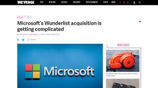 
                            9. Microsoft's Wunderlist acquisition is getting complicated - The Verge