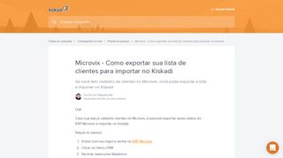 
                            9. Microvix - Como exportar sua lista de clientes para importar no Kiskadi ...