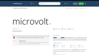 
                            5. microvolt - Dictionary Definition : Vocabulary.com