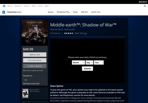 
                            10. Middle-earth™: Shadow of War™ on PS4 | Official PlayStation™Store ...