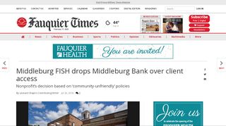 
                            4. Middleburg FISH drops Middleburg Bank over client access | News ...