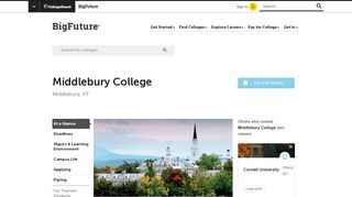 
                            13. Middlebury College - College Search - The College Board