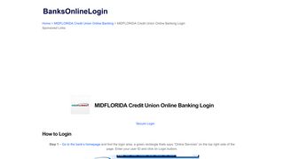 
                            7. MIDFLORIDA Credit Union Online Banking Login