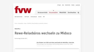 
                            6. Midoffice: Rewe-Reisebüros wechseln zu Midoco - fvw
