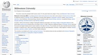 
                            10. Midwestern University - Wikipedia