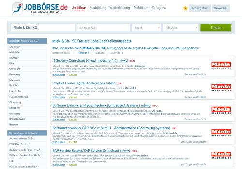 
                            13. Miele & Cie. KG Jobs und Stellenangebote | www.jobbörse.de