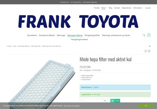 
                            8. Miele hepa filter med aktivt kul - Støvsuger filtre - Frank Toyota Odense ...
