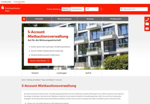 
                            12. Mietkautionsverwaltung - Kreissparkasse Köln