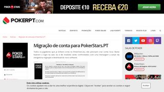 
                            6. Migração de conta para PokerStars.PT | PokerPT.com