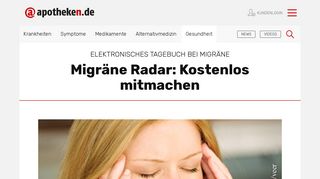 
                            11. Migräne Radar: Kostenlos mitmachen - Apotheken.de