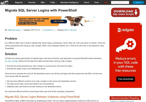 
                            3. Migrate SQL Server Logins with PowerShell - MS SQL Tips