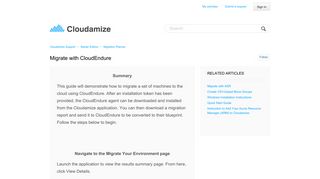 
                            6. Migrate with CloudEndure – Cloudamize Support