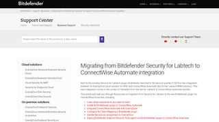 
                            9. Migrating from Bitdefender Security for Labtech to ConnectWise ...