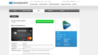 
                            9. Migros Cumulus-Mastercard - moneyland.ch