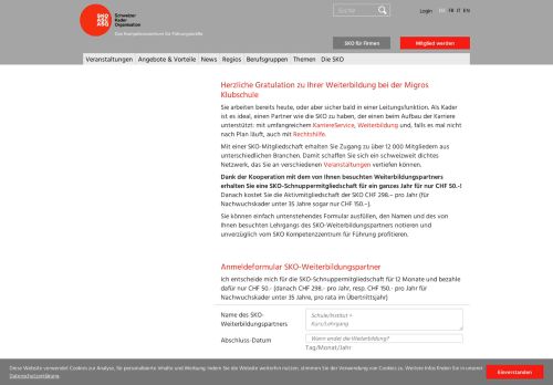 
                            8. Migros-Klubschule und SKO - Association suisse des cadres