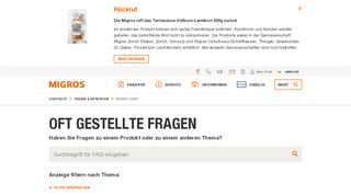 
                            6. Migros Login > FAQ Seite | Migros