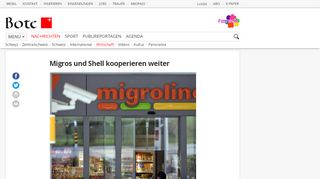 
                            11. Migros und Shell kooperieren weiter | Wirtschaft | Bote der Urschweiz