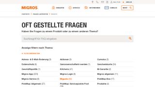 
                            10. Migusto > FAQ Seite | Migros