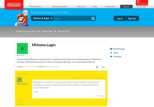 
                            1. Miitomo Login | Nintendo Support Forums