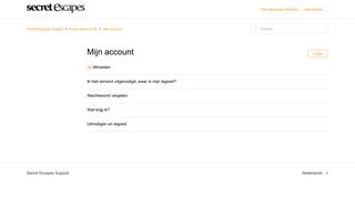 
                            3. Mijn account – Secret Escapes Support