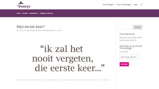 
                            12. Mijn eerste keer? - Fontys - Fontys Blogt