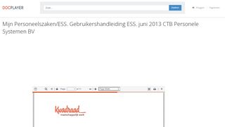 
                            11. Mijn Personeelszaken/ESS. Gebruikershandleiding ESS. juni 2013 ...