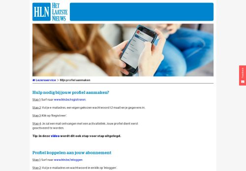 
                            5. Mijn profiel aanmaken | Het Laatste Nieuws Service - HLN.be