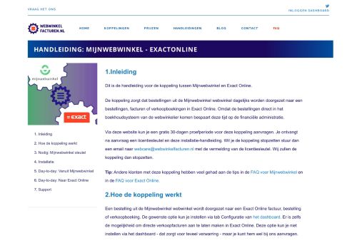 
                            13. Mijnwebwinkel - Exact Online: Handleiding - Webwinkelfacturen