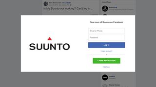 
                            7. Mike Markovitch - Is My Suunto not working? Can't log in... | Facebook