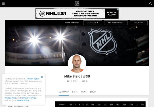 
                            7. Mike Sislo Stats and News | NHL.com