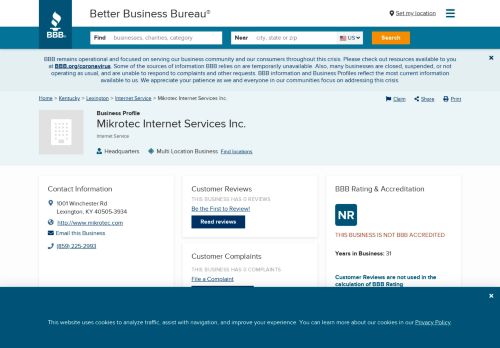 
                            13. Mikrotec Internet Services Inc. | Better Business Bureau® Profile
