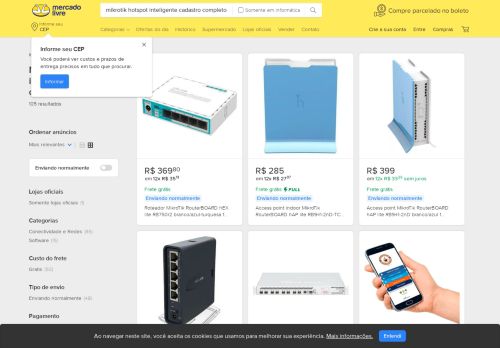
                            7. Mikrotik Hotspot Inteligente Cadastro Completo R$ 100,00 - Informática