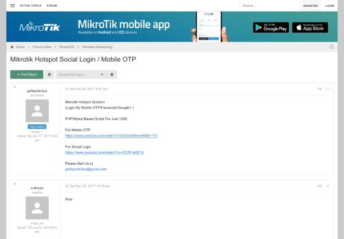 
                            5. Mikrotik Hotspot Social Login / Mobile OTP - MikroTik